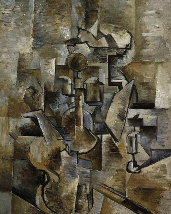 Violin and Candlestick, 1910 by Georges Braque